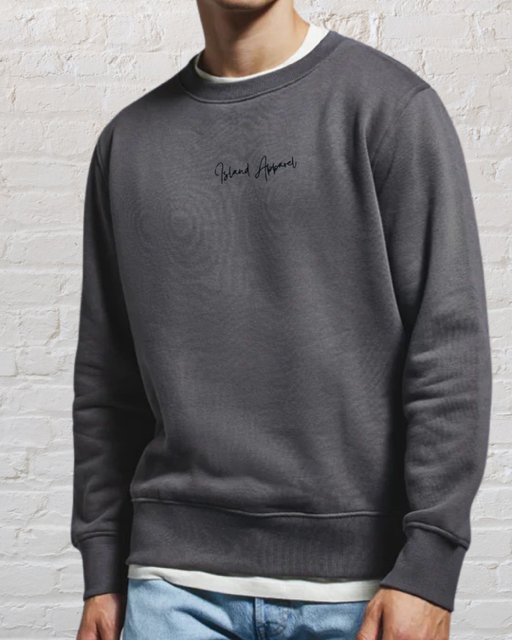 Unisex Embroidered Island Apparel Sweatshirt Charcoal Grey