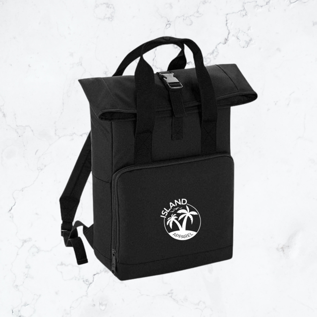 Twin Handle Roll-Top Backpack (Black)